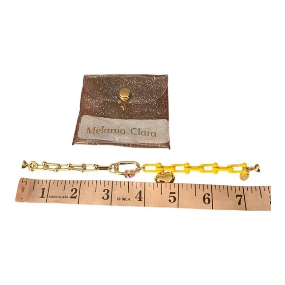Melania Clara Melissa Yellow and gold daisy and Orchid chain bracelet NEW (2) - Picture 6 of 16